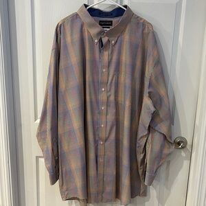 Paul Fredrick Men's Checkered Shirt in Blue and Brown